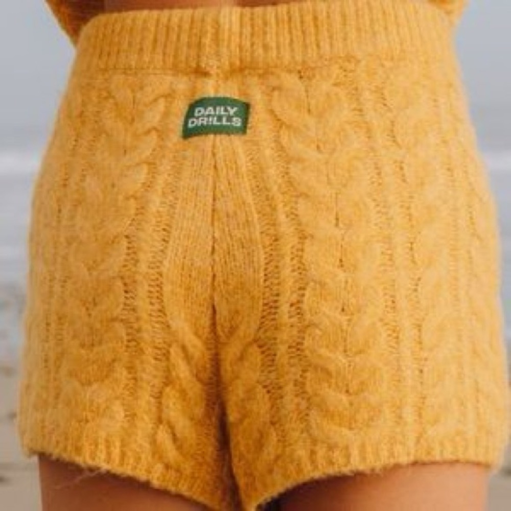 Yellow Daily Drills Sweater Shorts